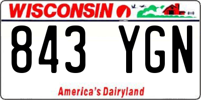 WI license plate 843YGN