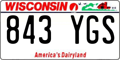 WI license plate 843YGS