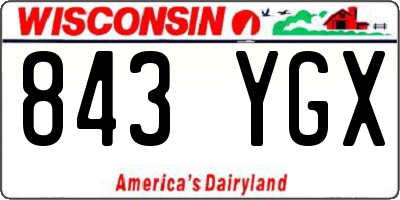WI license plate 843YGX