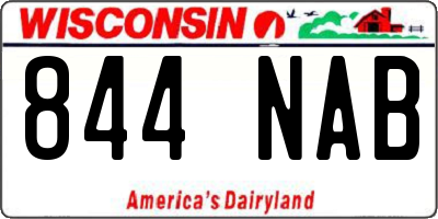 WI license plate 844NAB