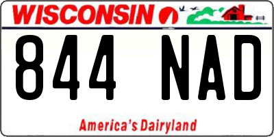 WI license plate 844NAD