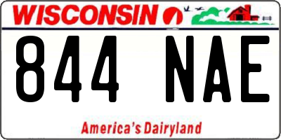 WI license plate 844NAE