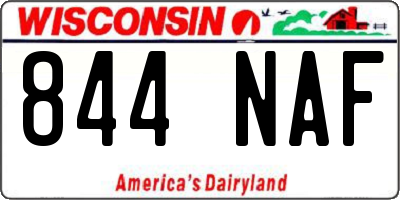 WI license plate 844NAF