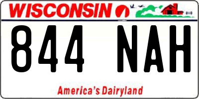 WI license plate 844NAH