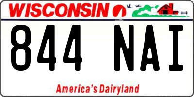 WI license plate 844NAI