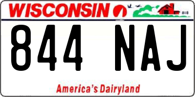 WI license plate 844NAJ