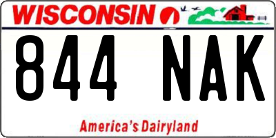 WI license plate 844NAK