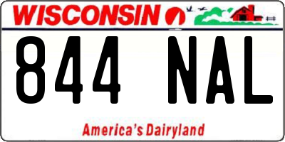 WI license plate 844NAL