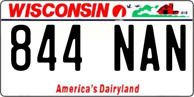WI license plate 844NAN