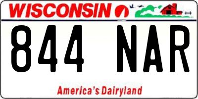 WI license plate 844NAR