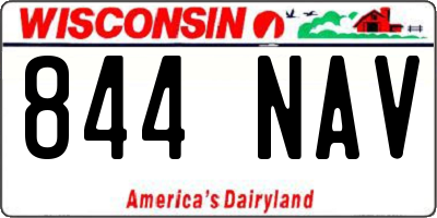WI license plate 844NAV