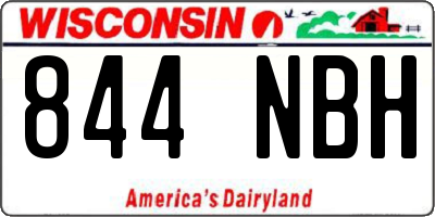 WI license plate 844NBH