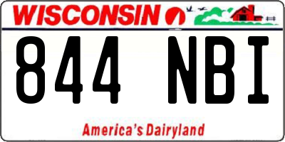 WI license plate 844NBI