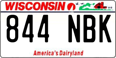 WI license plate 844NBK