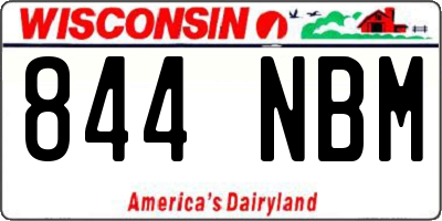 WI license plate 844NBM