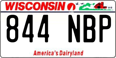 WI license plate 844NBP