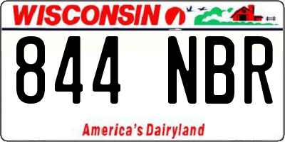 WI license plate 844NBR