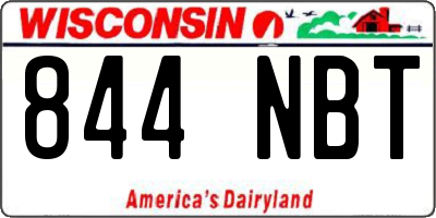WI license plate 844NBT