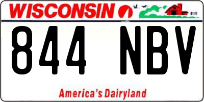 WI license plate 844NBV