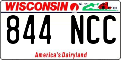 WI license plate 844NCC