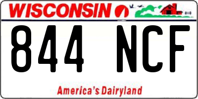 WI license plate 844NCF