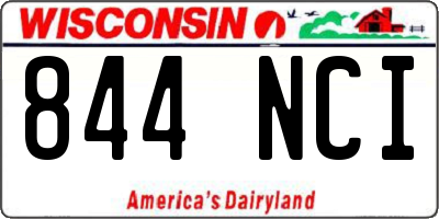 WI license plate 844NCI