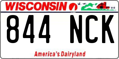 WI license plate 844NCK