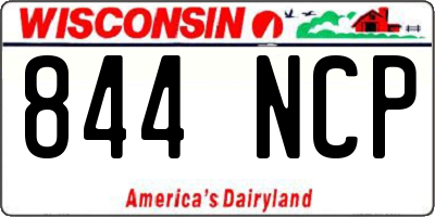 WI license plate 844NCP