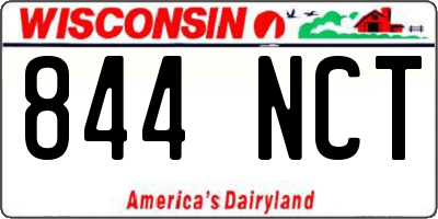 WI license plate 844NCT