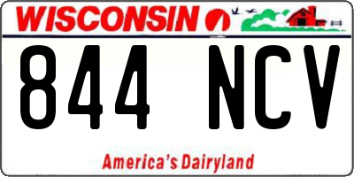 WI license plate 844NCV