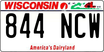 WI license plate 844NCW