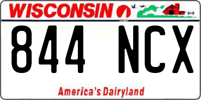 WI license plate 844NCX