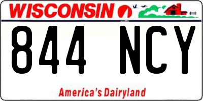 WI license plate 844NCY