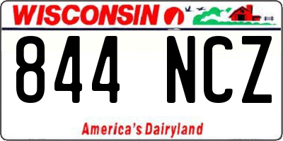WI license plate 844NCZ