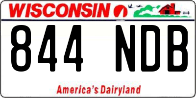 WI license plate 844NDB