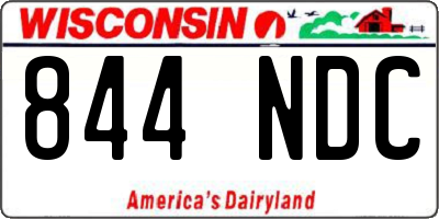 WI license plate 844NDC