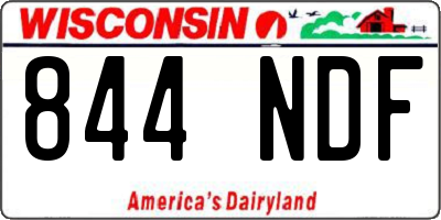 WI license plate 844NDF