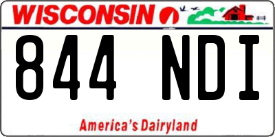 WI license plate 844NDI