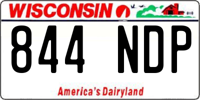 WI license plate 844NDP