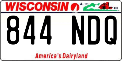 WI license plate 844NDQ
