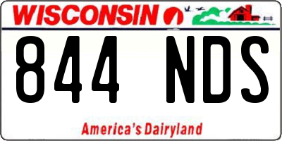 WI license plate 844NDS