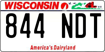 WI license plate 844NDT