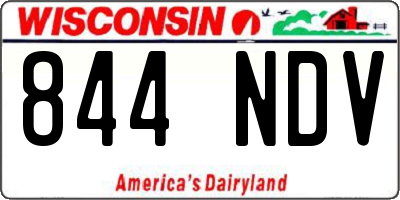 WI license plate 844NDV