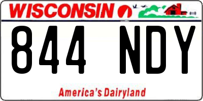 WI license plate 844NDY