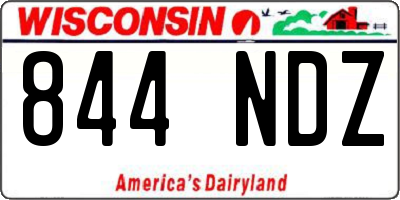 WI license plate 844NDZ