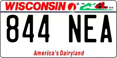 WI license plate 844NEA