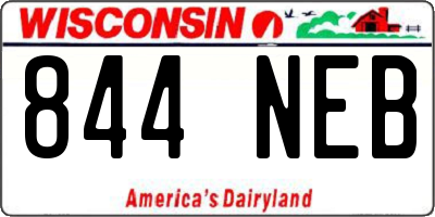 WI license plate 844NEB