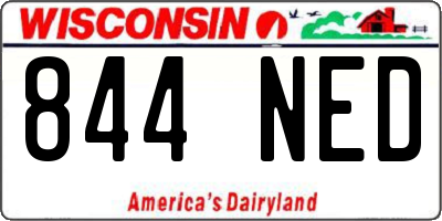 WI license plate 844NED