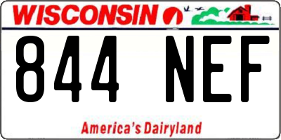 WI license plate 844NEF