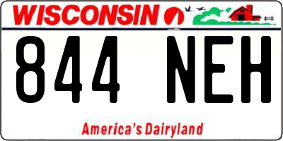 WI license plate 844NEH